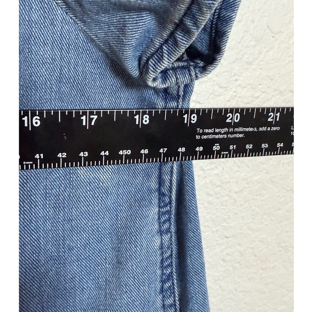 Wilfred Free Women's Denim Smocked Off Shoulder Top, Light Blue, Size L - Picture 3 of 5